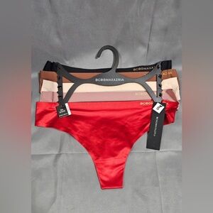 BCBGMAXAZRIA 5-pack thong satin panties size S New